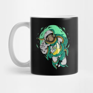 Space Monkey Astronaut Chasing Banana Mug